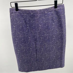 Tory Burch Women's Purple White
Pencil Skirt Cotton Wool Silk Lined - Size 10